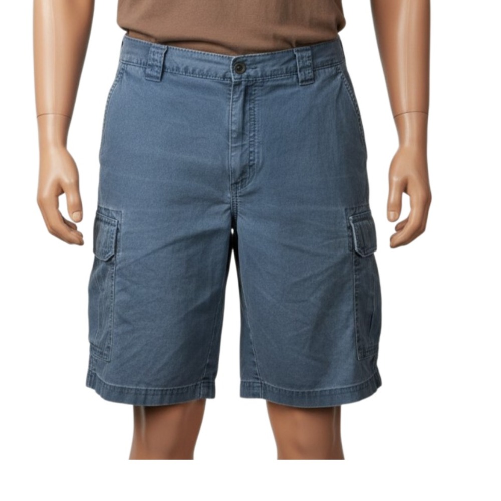 LL‎ Bean Cargo Shorts Men 36x9 Cotton Cargo Blue 256501  Pockets Hiking Camp EUC